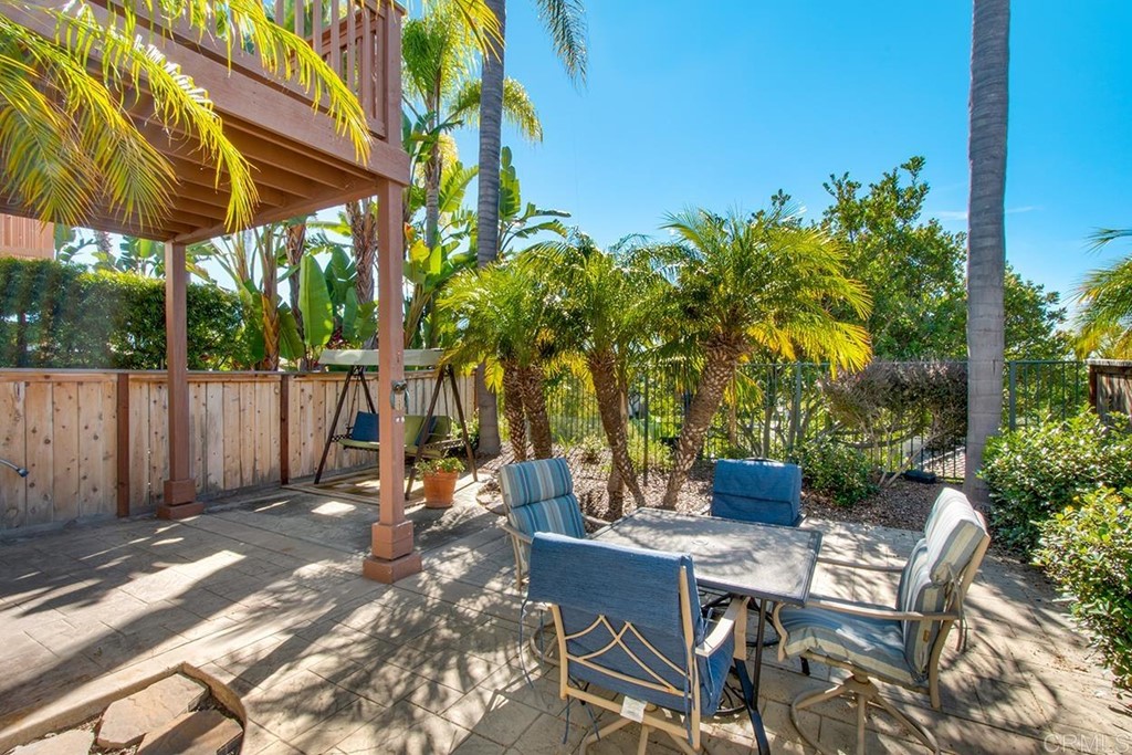 1723 Bluebird Lane Carlsbad, CA 92011 - Photo 30 of 33 a view of a patio with table and chairs under an umbrella