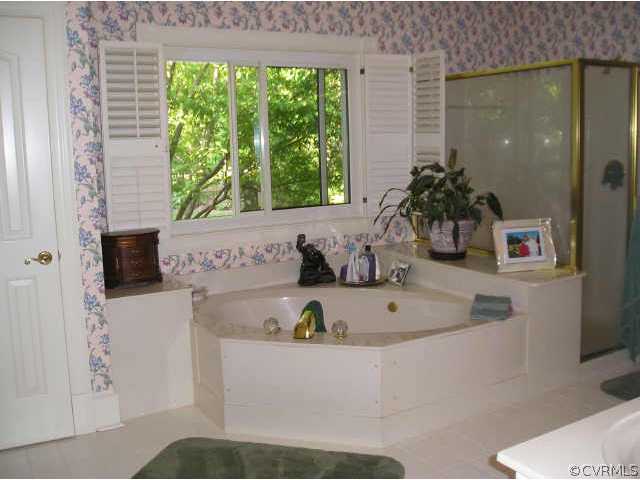 609 Rivers Bend Circle Chester, VA 23836 - Photo 8 of 8 a white bath tub sitting in a bathroom next to a window
