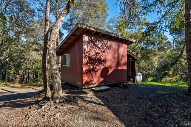 a room with a door and a window