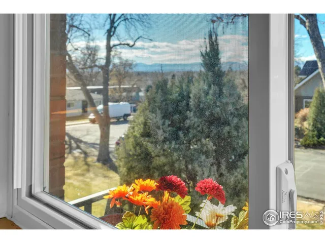 a view of a glass door