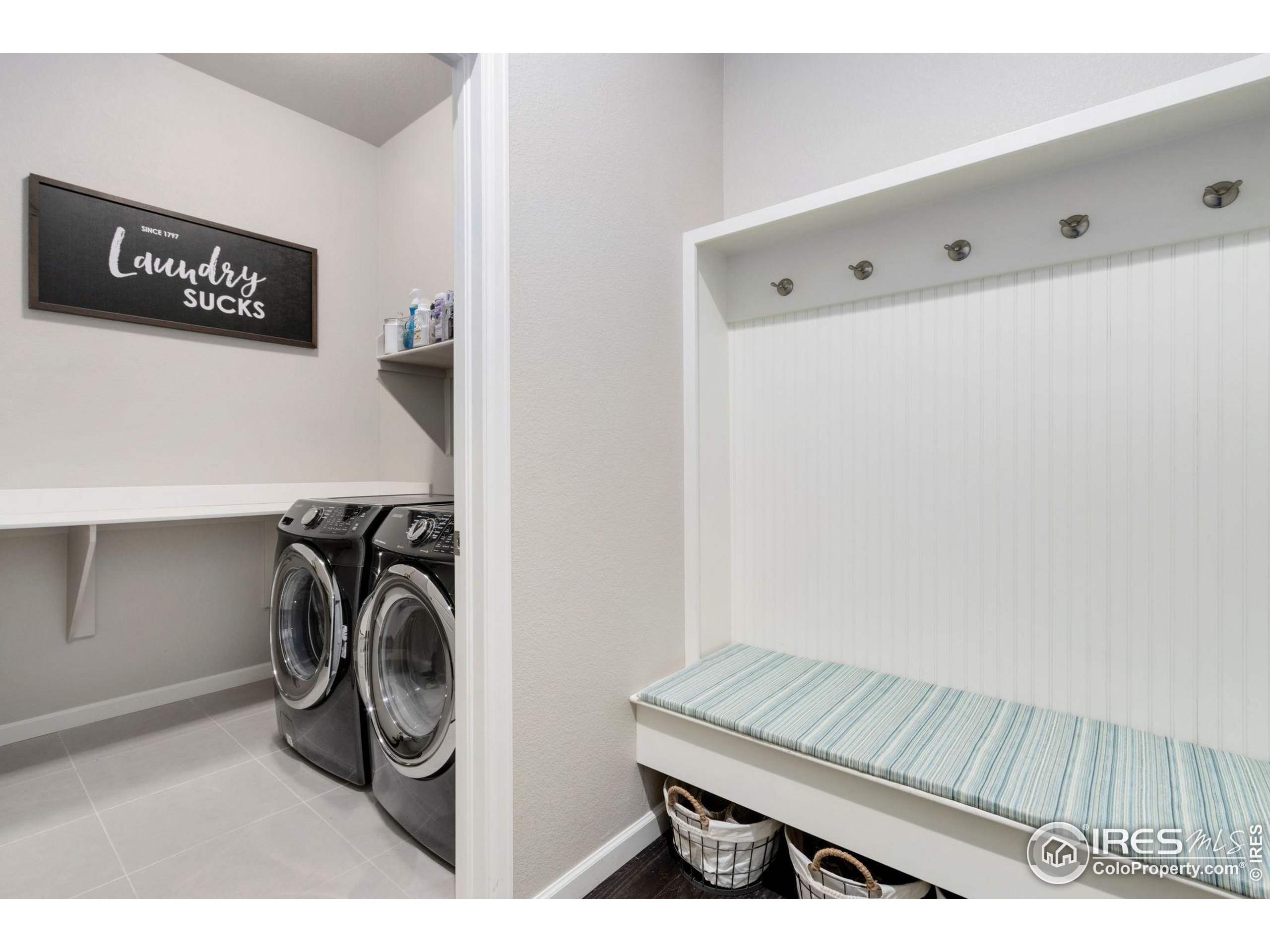 719 Wagon Bend Road Berthoud, CO 80513 - Photo 26 of 40 a view of a room with washer and dryer