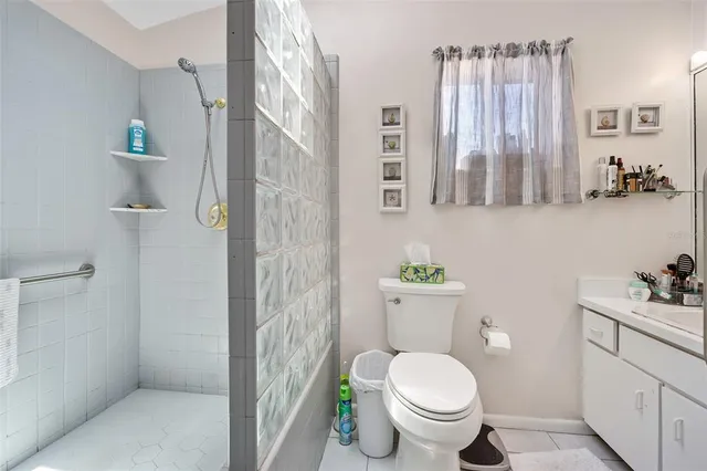 a view of a lake with an outdoor space