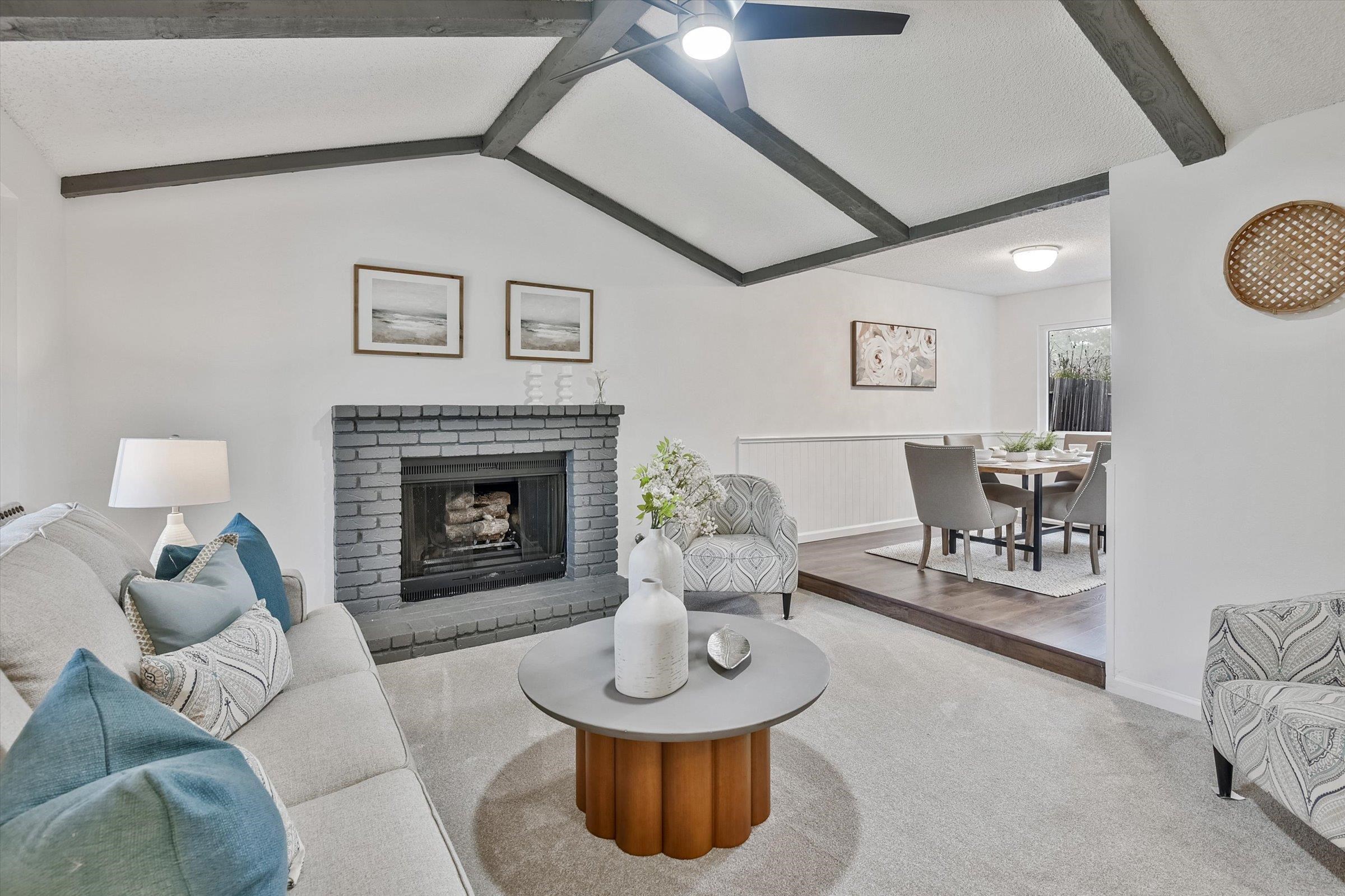 1524 Ridgewood Drive Martinez, CA 94553 - Photo 29 of 33 a living room with furniture and a fireplace