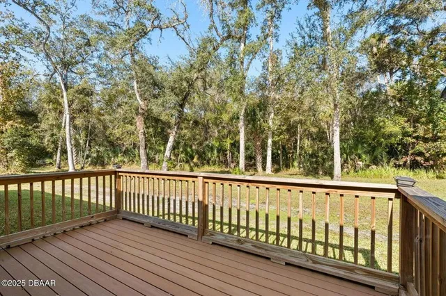 a view of a wooden deck