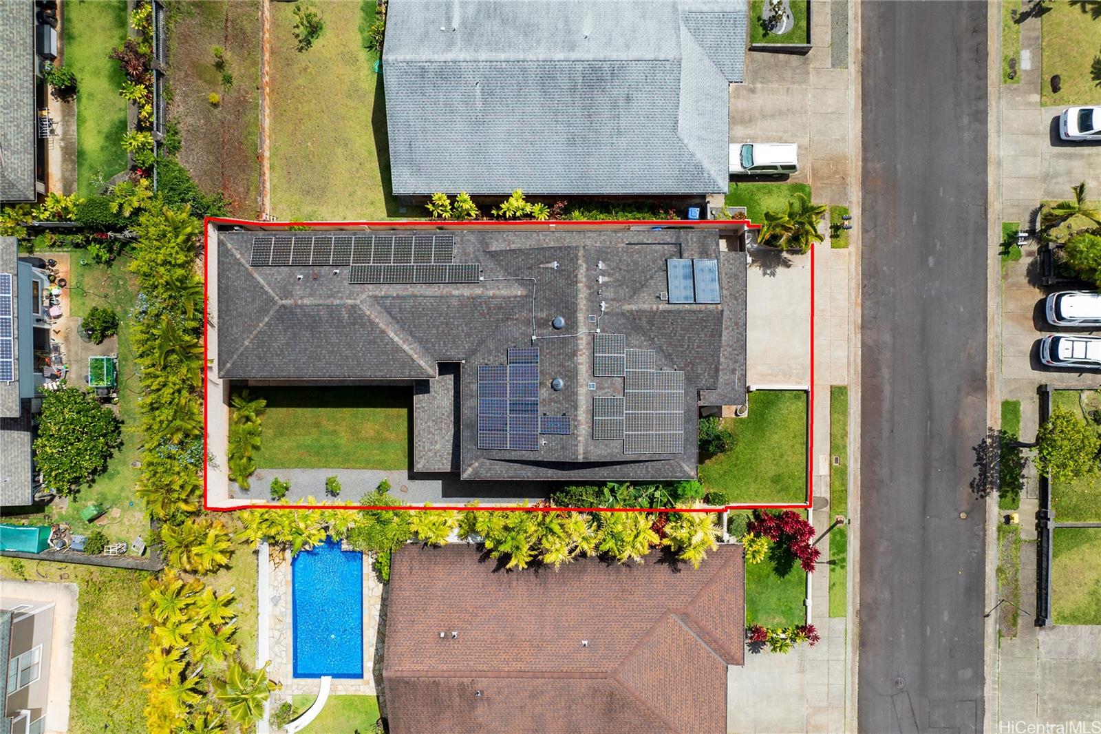 95-210 Kuauna Place Mililani, HI 96789 - Photo 23 of 25 an aerial view of a house with a yard and garden