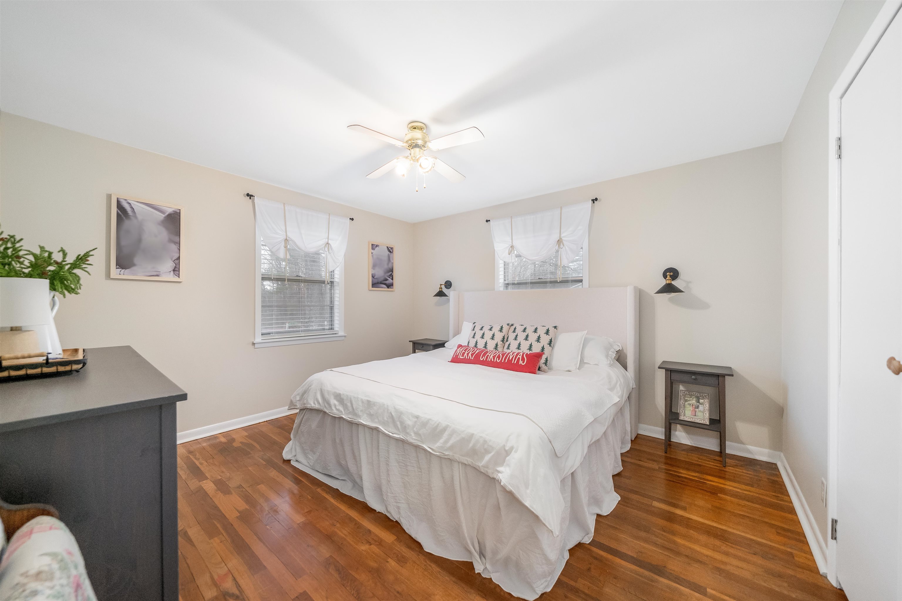 715 Burns Road Ramer, TN 38367 - Photo 19 of 20 Bedroom with dark wood-style floors and a ceiling fan