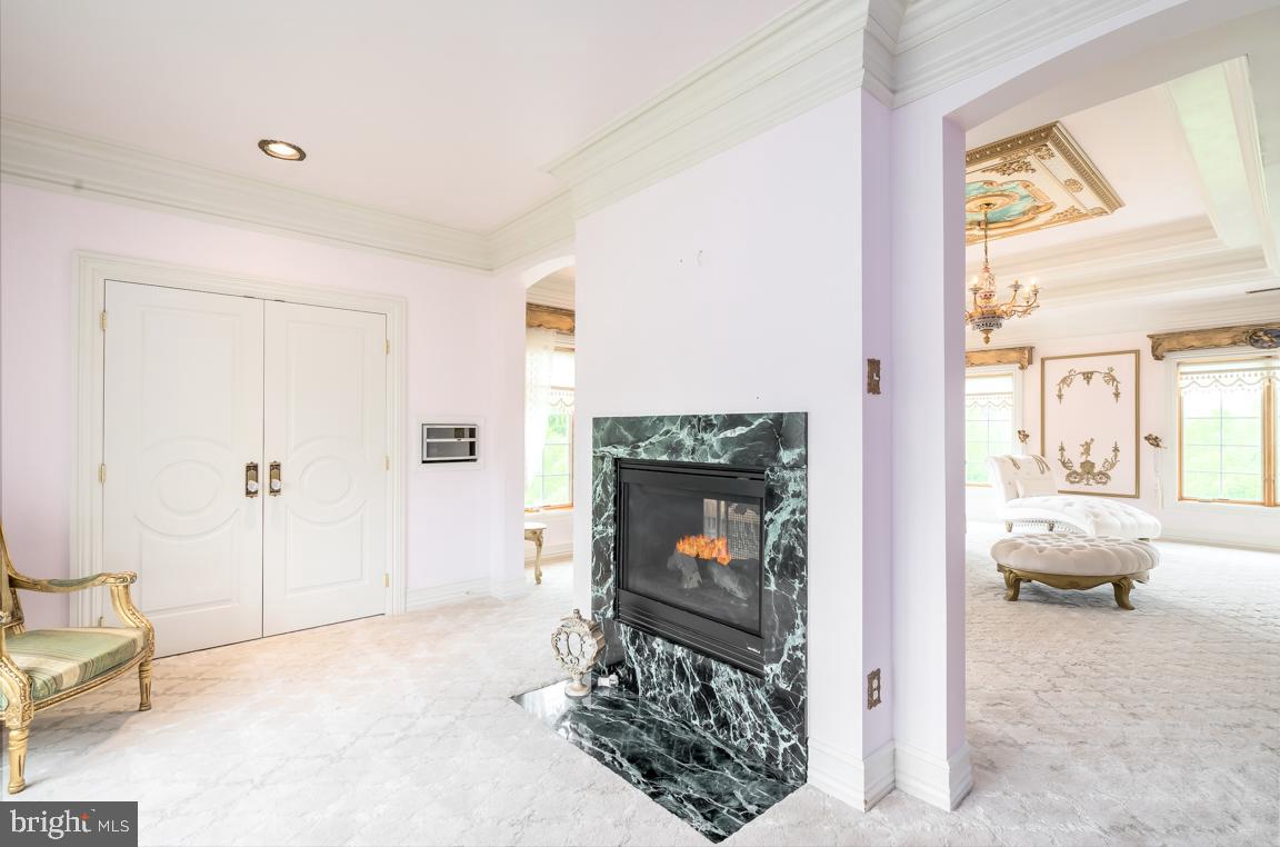 6779 Keller Lime Plant Road Frederick, MD 21703 - Photo 42 of 74 a living room with furniture a flat screen tv and a fireplace