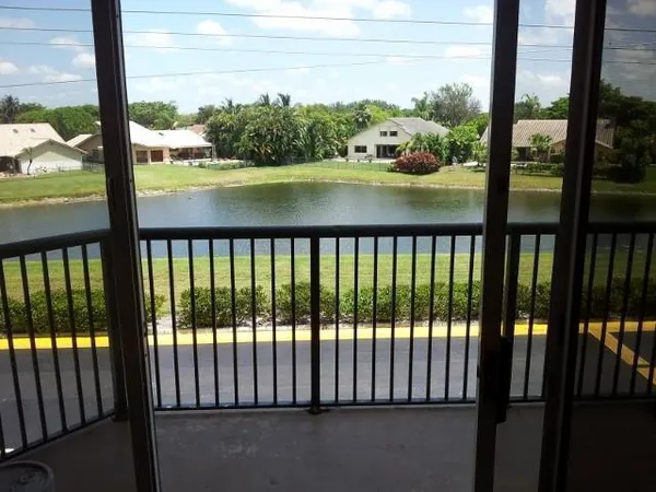 a view of lake from balcony