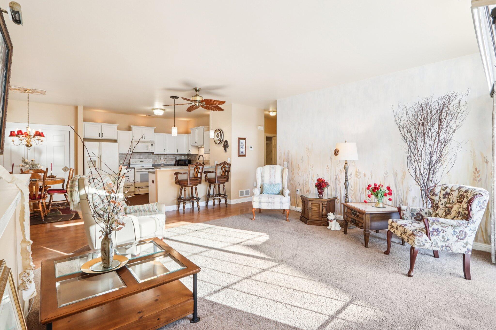 8648 Roxbury Way Oak Creek, WI 53154 - Photo 13 of 38 Living Room/Kitchen!