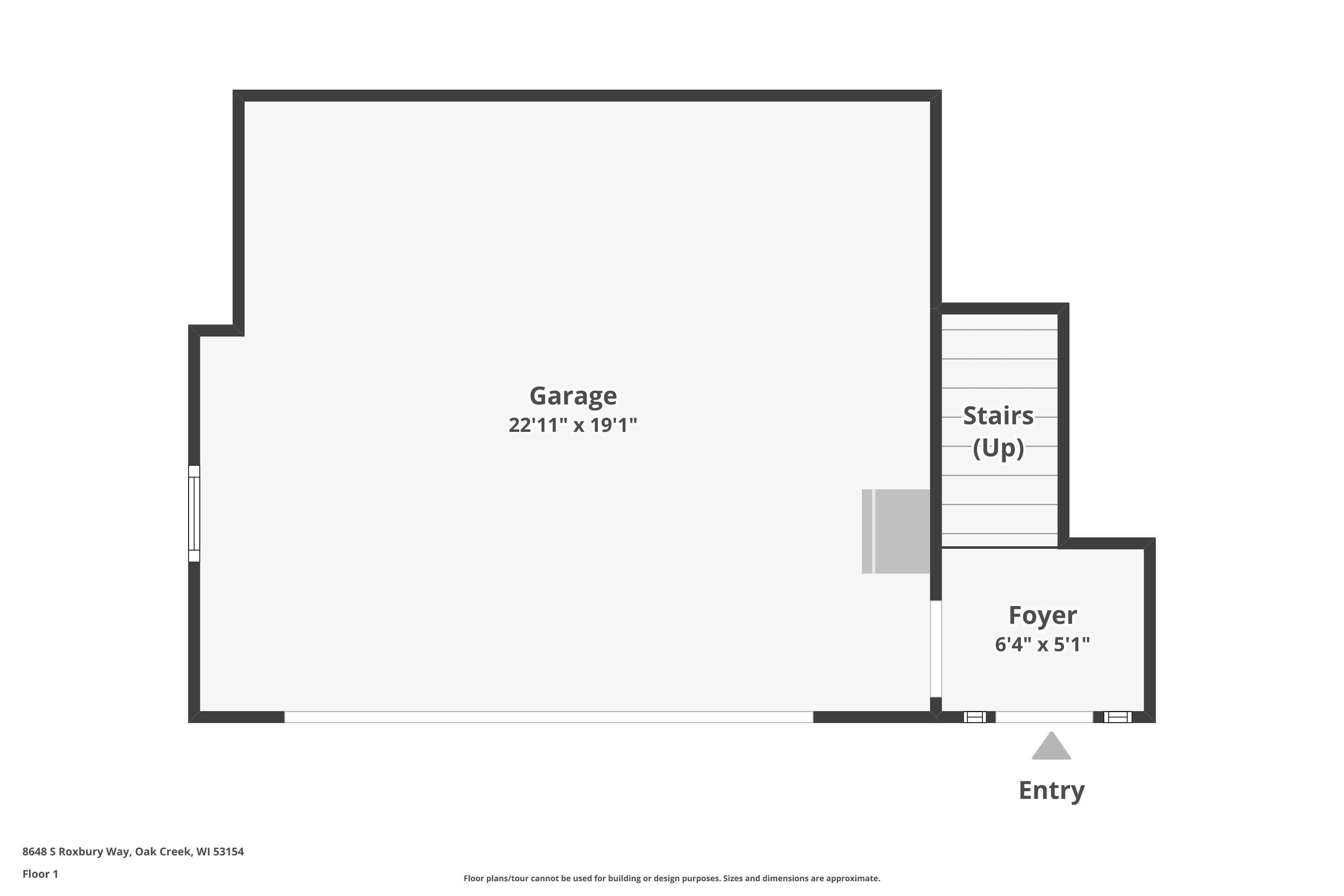 8648 Roxbury Way Oak Creek, WI 53154 - Photo 37 of 38 Garage & Foyer Floorplan