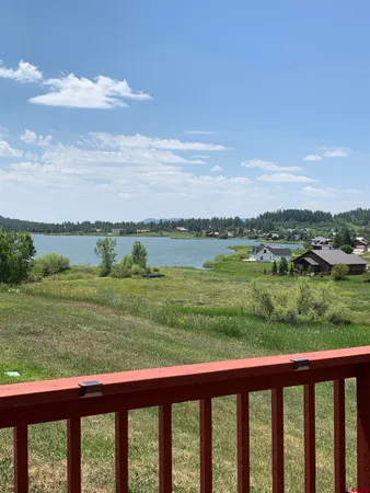 a view of a city and lake