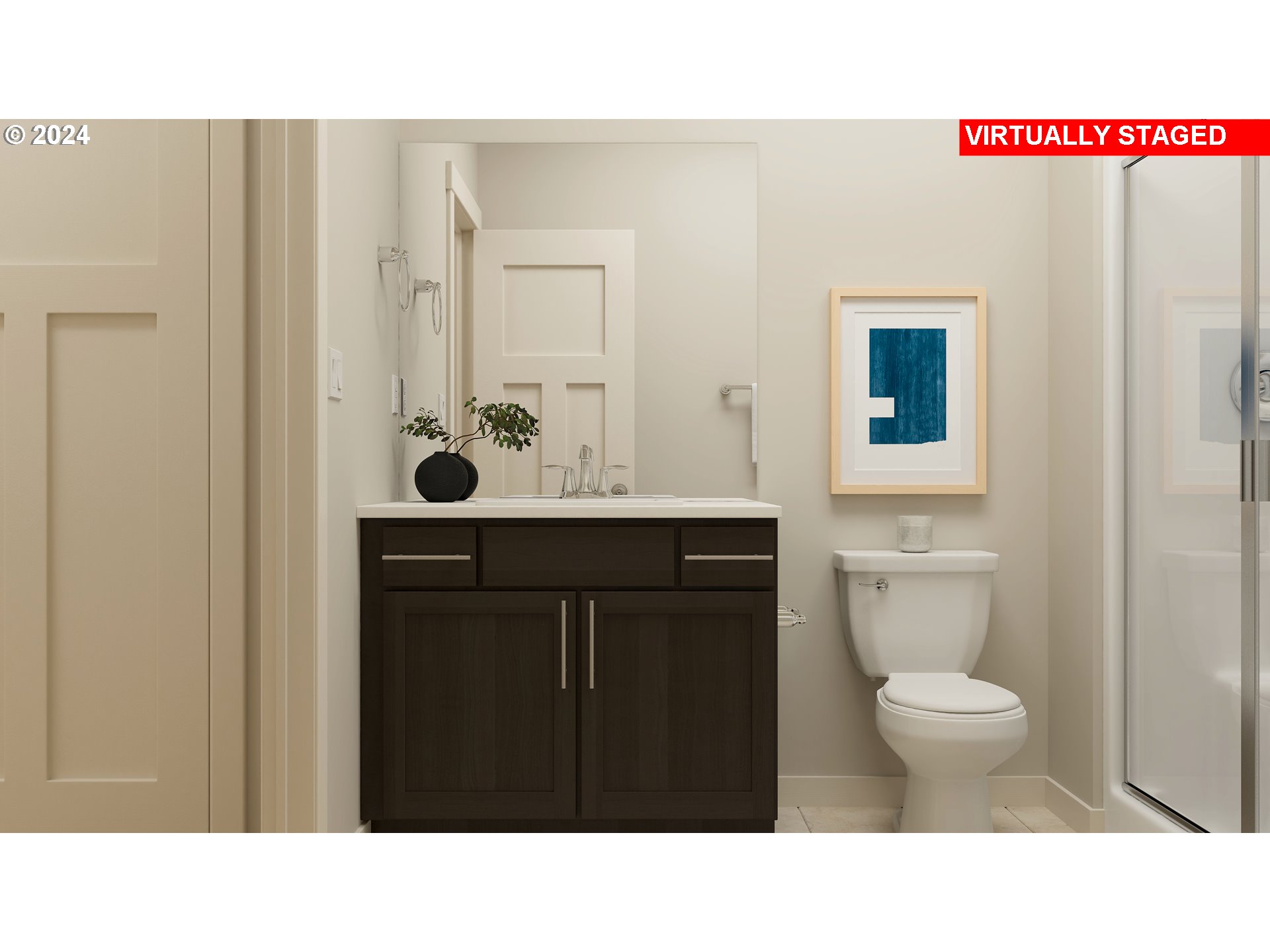 3608 Northeast 170th Street Vancouver, WA 98686 - Photo 14 of 26 a bathroom with a sink a toilet and a mirror