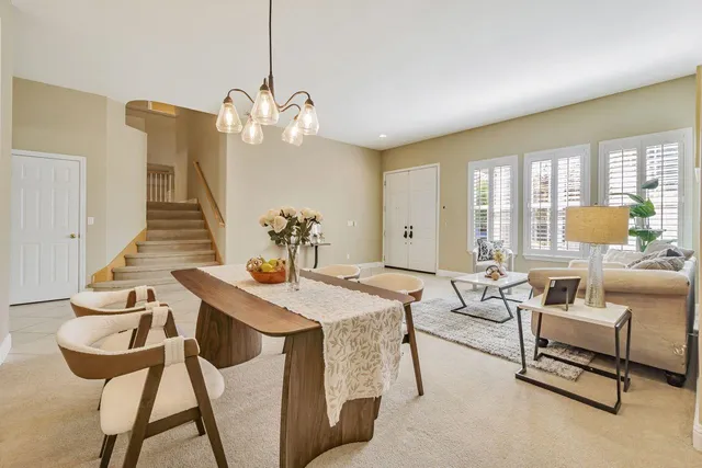 a living room with furniture