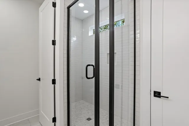 a view of a swimming pool with a patio and yard