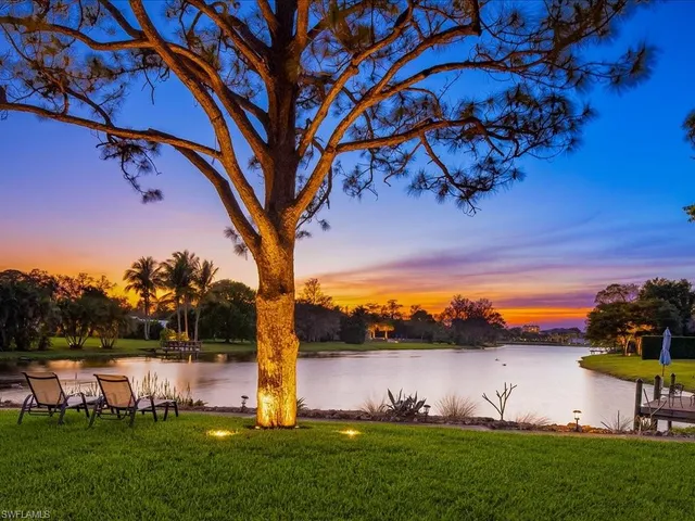 a view of a lake with houses