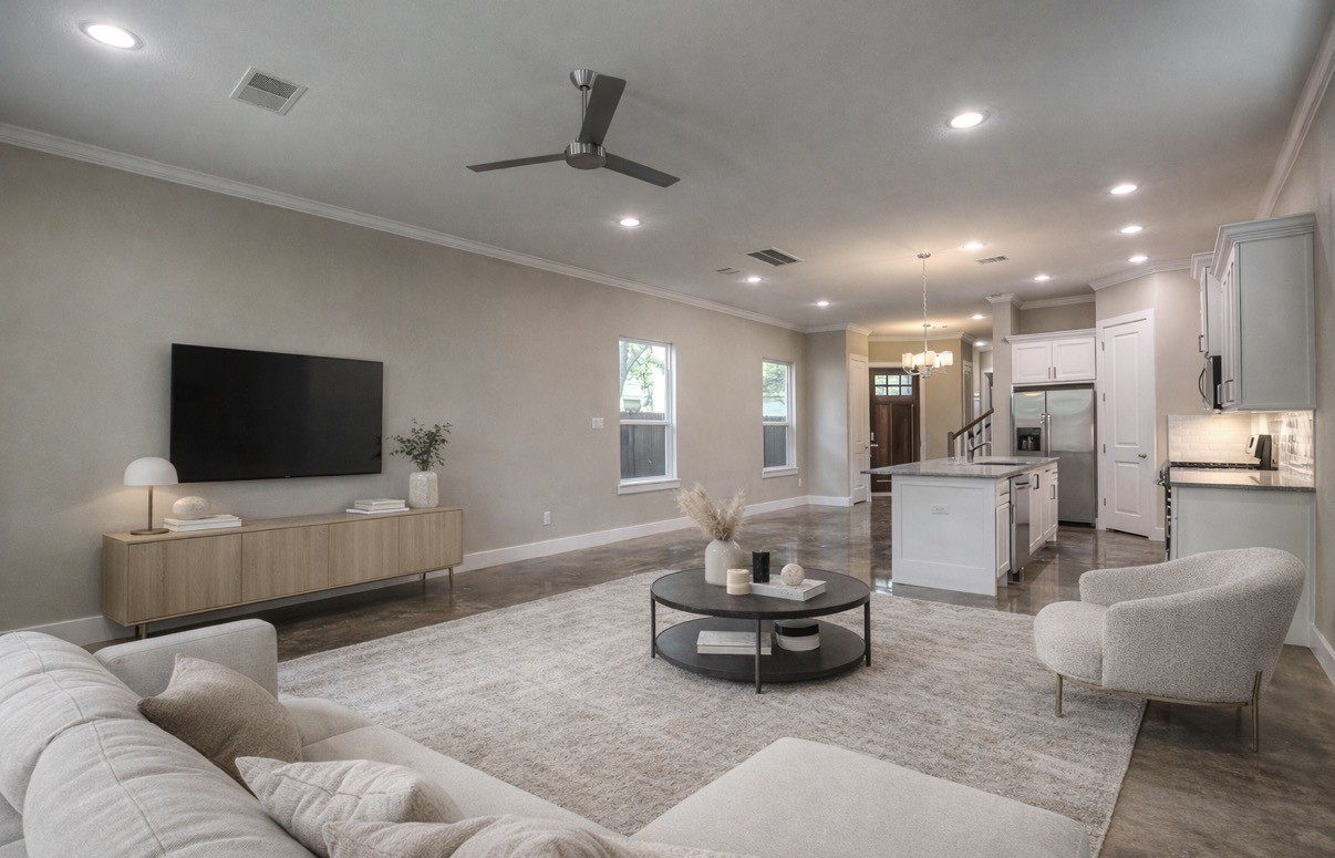 3619 Alba Road Houston, TX 77018 - Photo 13 of 34 1st floor- Large open living space
(Virtually staged)