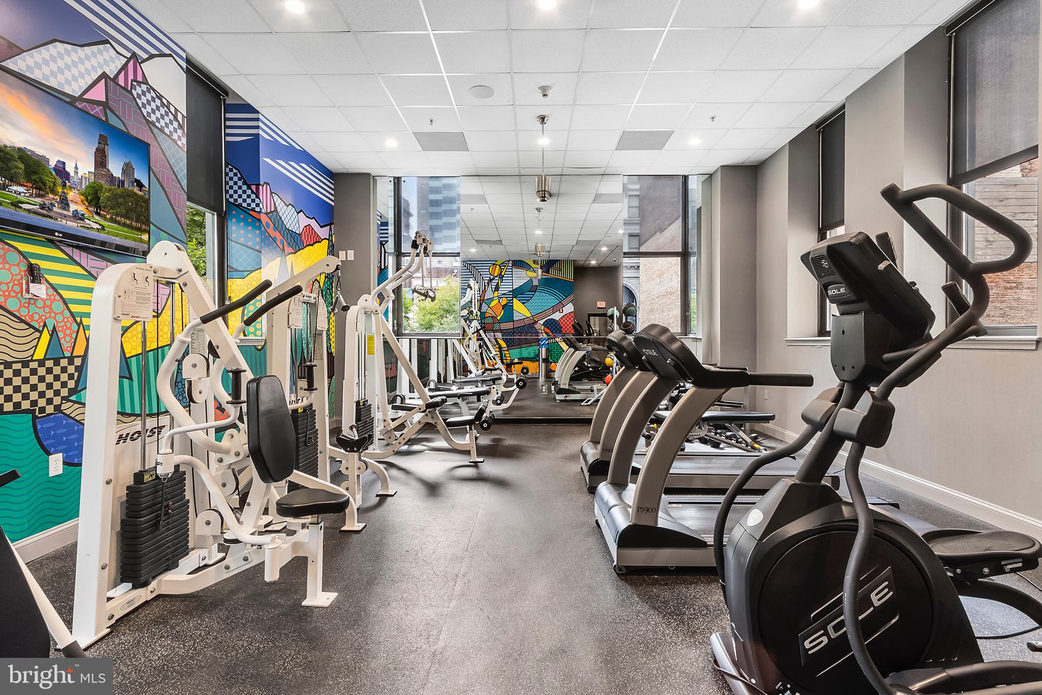 7 North Calvert Street, Unit 1BR Baltimore, MD 21202 - Photo 18 of 32 a view of a room with gym equipment