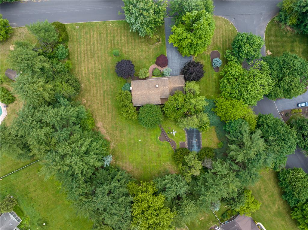 2516 Rachael Lane Orefield, PA 18069 - Photo 42 of 45 An aerial perspective reveals a private residence nestled amidst lush greenery and mature trees.