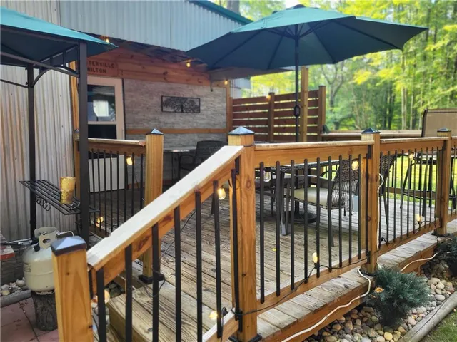 a view of stairs and deck