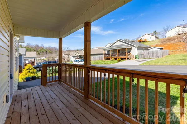 a view of a city from a balcony