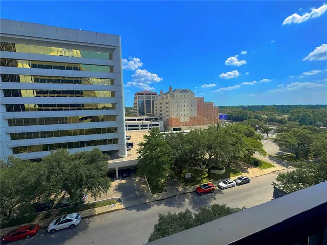 a view of a building from a window