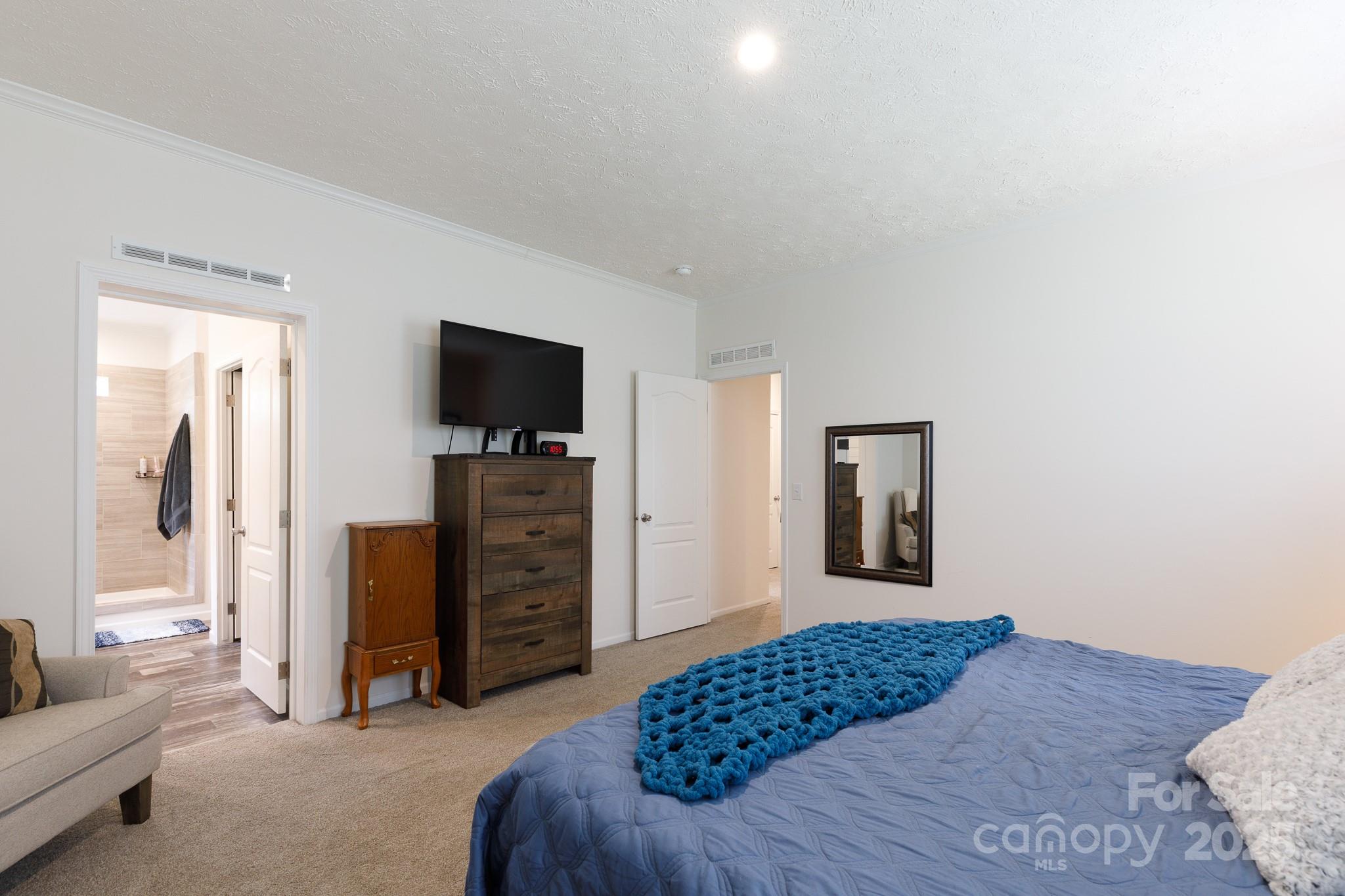 4575 Cureton Ferry Road Catawba, SC 29704 - Photo 19 of 42 a bedroom with a bed and a television in it