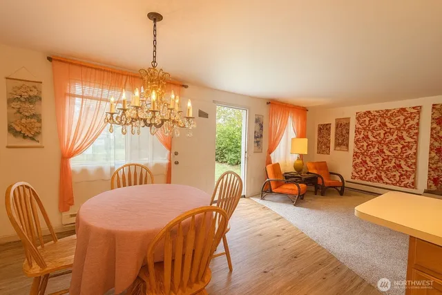 a backyard of a house with garage