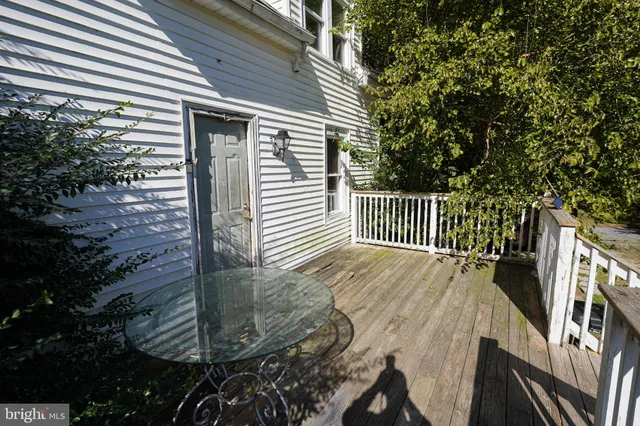 a view of backyard from deck