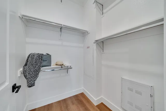 a view of entryway with wooden floor