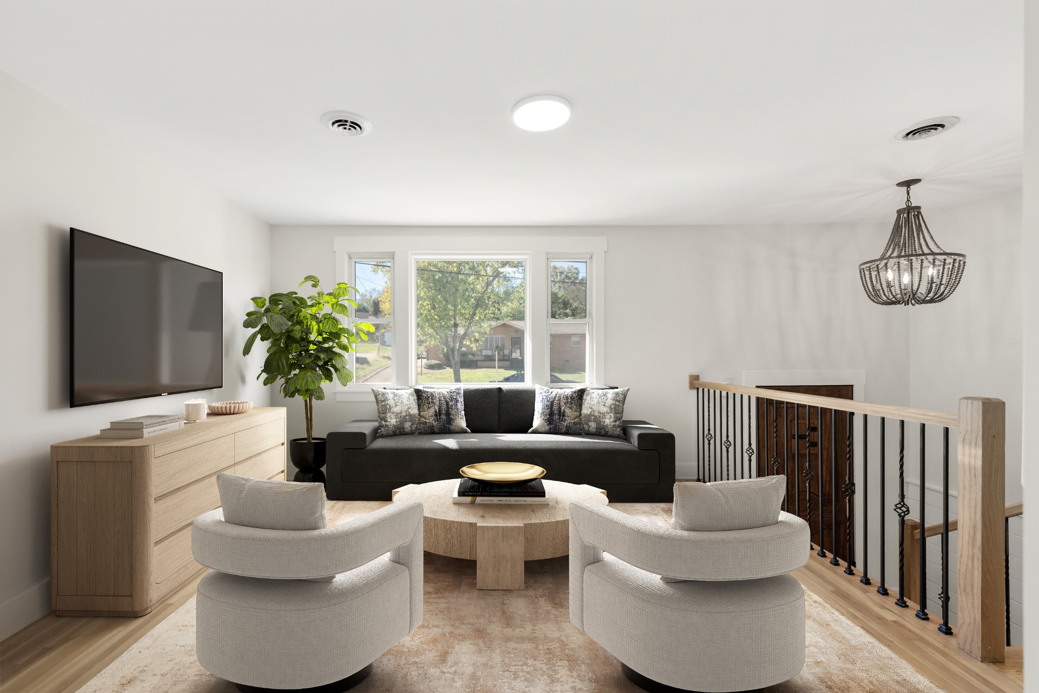 612 May Drive Madison, TN 37115 - Photo 8 of 46 a living room with furniture a flat screen tv and a large window