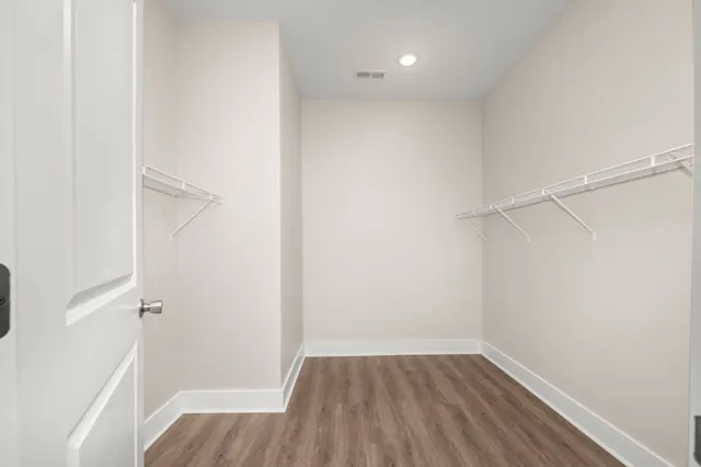 a view of small space with racks on the wall