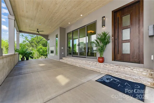 a view of a entryway door front of house