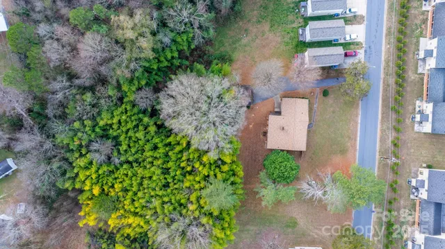 an aerial view of a house