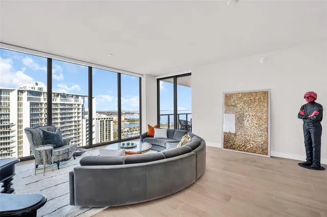 a view of balcony with furniture