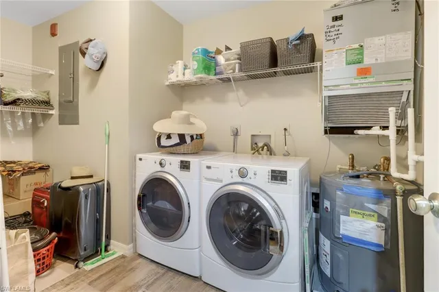 a close up view of washer and dryer
