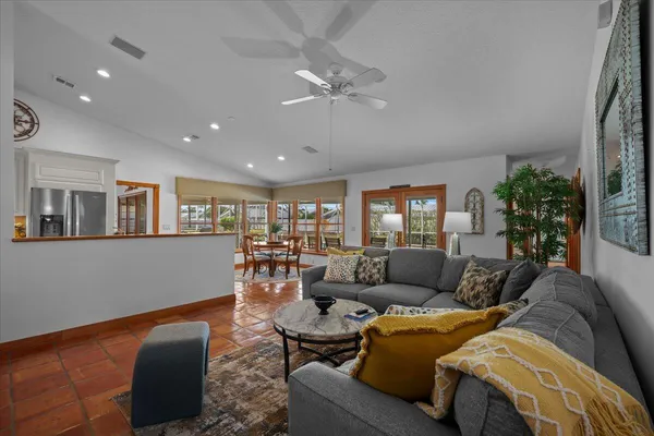 a living room with furniture