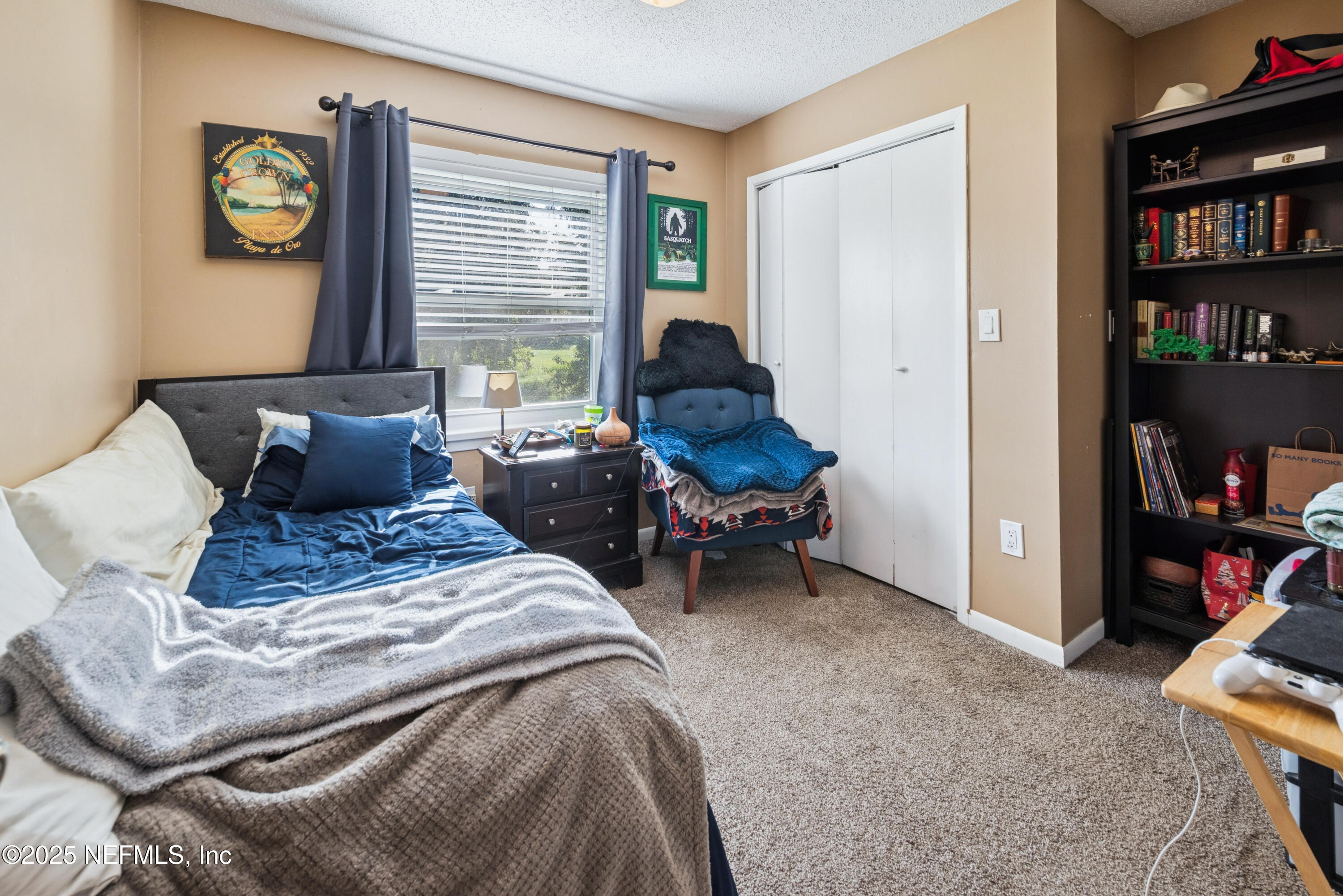 18311 Northeast 21 Street Gainesville, FL 32609 - Photo 42 of 80 a bedroom with a bed and a bookshelf