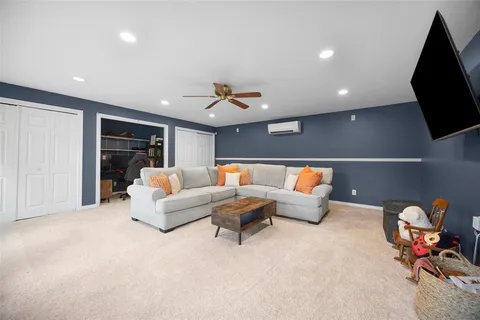 a living room with furniture