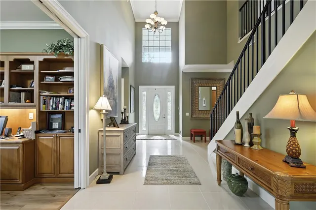 a living room with furniture