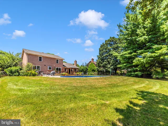 a view of a yard with a tree