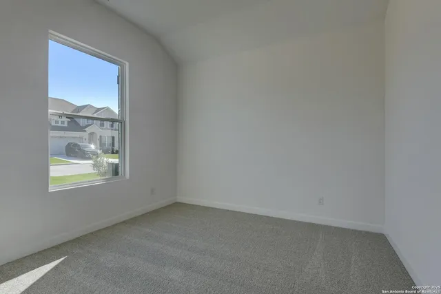 an empty room with closet