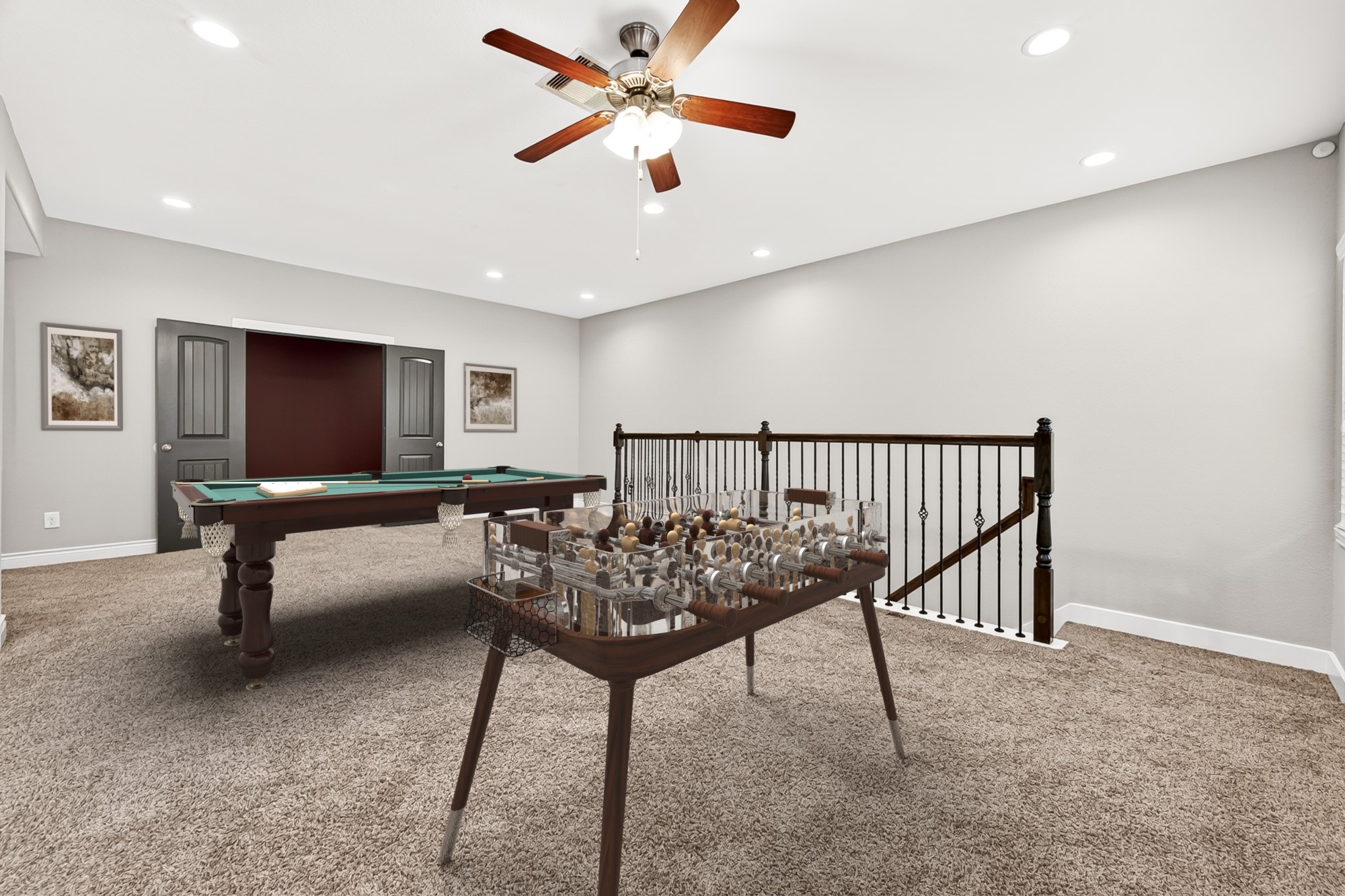 24122 Valencia Ridge Lane Katy, TX 77494 - Photo 33 of 48 a living room with furniture and a projector