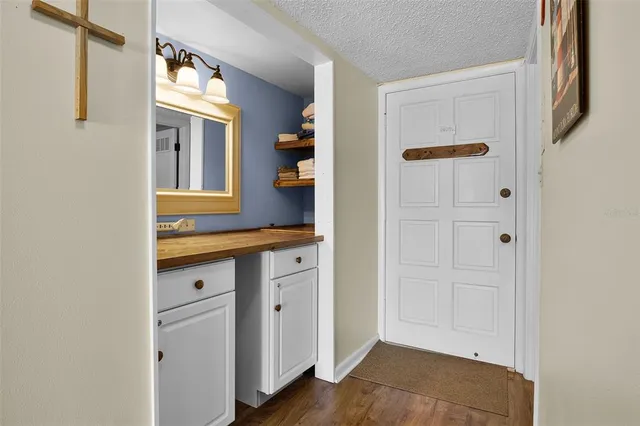 a view of cabinets with wooden floor and cabinet