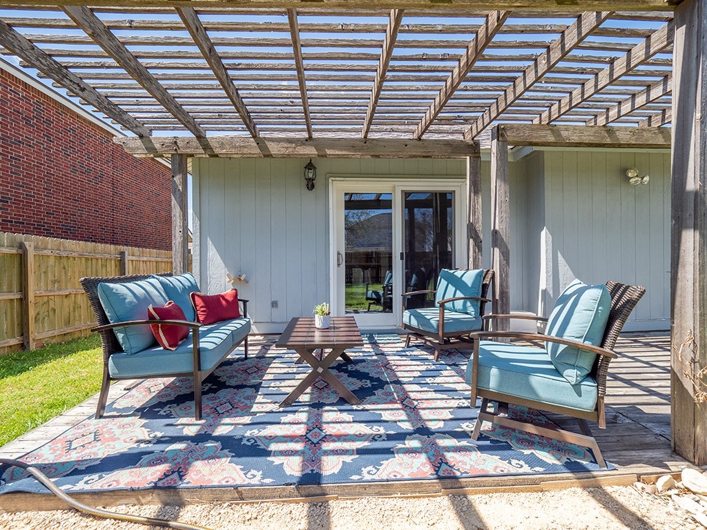 3257 Elizabeth Anne Lane Round Rock, TX 78664 - Photo 31 of 31 a building outdoor space with patio furniture and potted plants