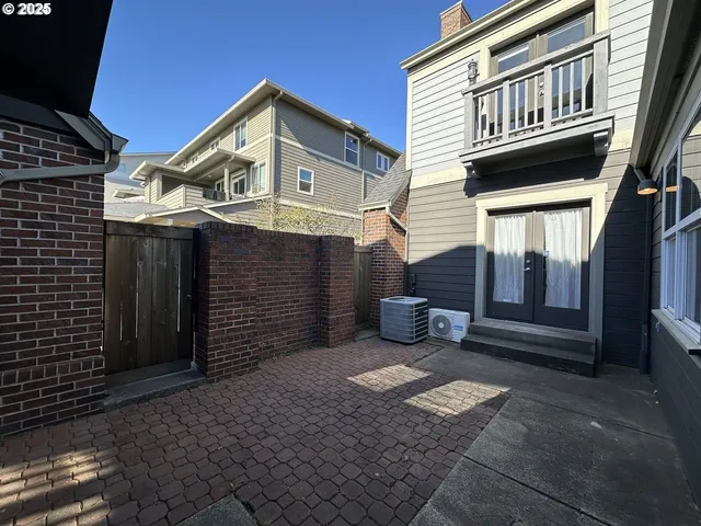 a view of backyard of house