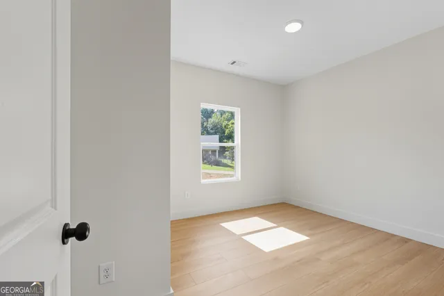 an empty room with a window