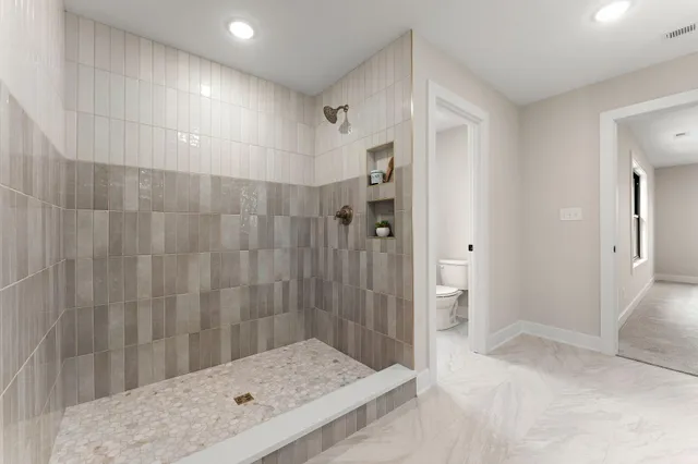 a bathroom with a shower