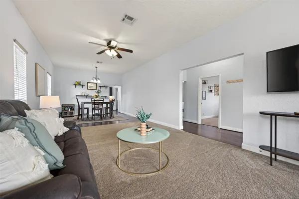 a living room with furniture