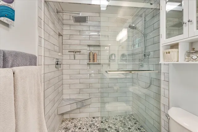 a bathroom with a shower