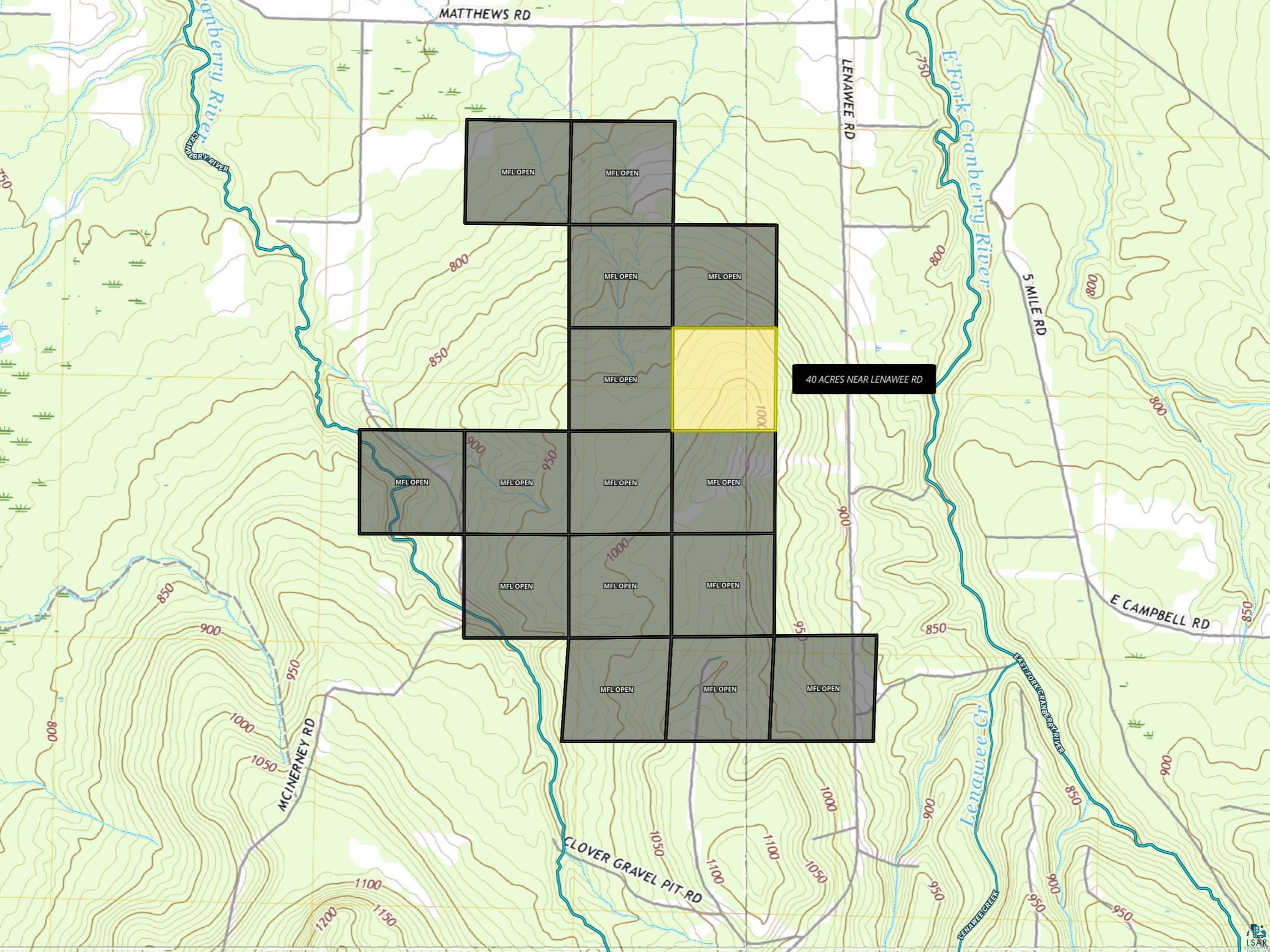 40-acres Near Lenawee Road Herbster, WI 54844 - Photo 2 of 3 Map